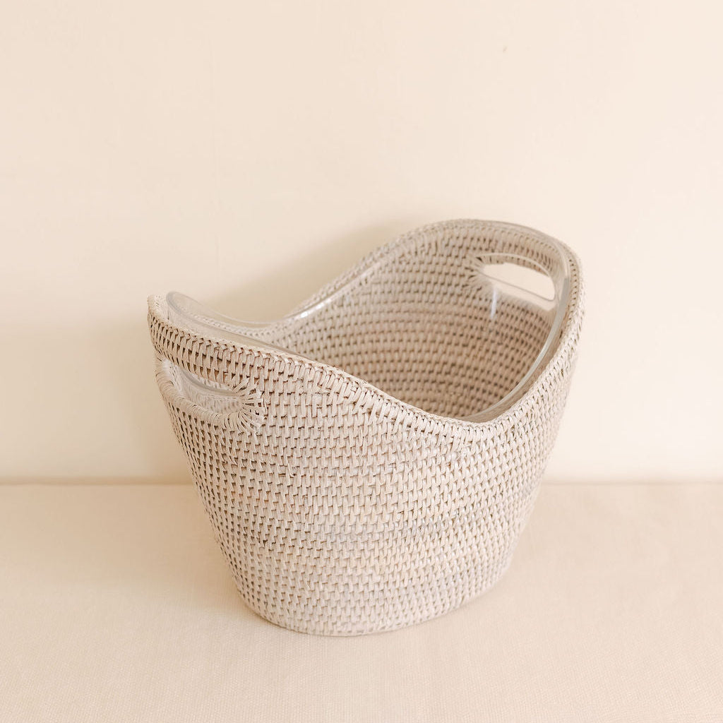 Rattan Champagne bucket Large ( with fiber glass insert)