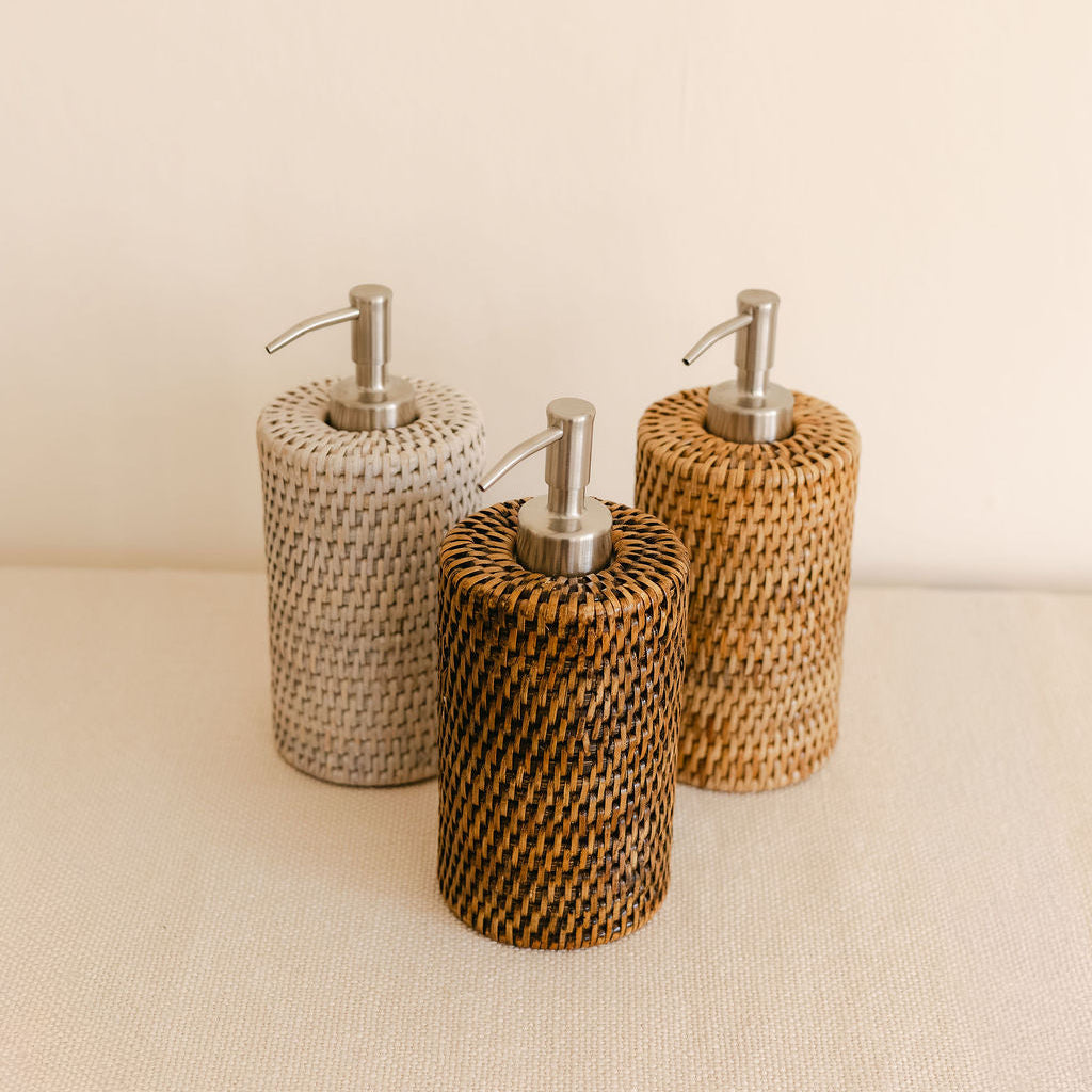 Round Rattan Soap Dispensers