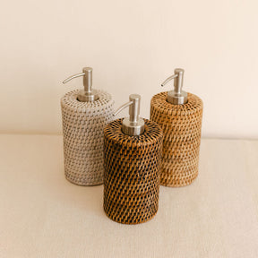 Round Rattan Soap Dispensers