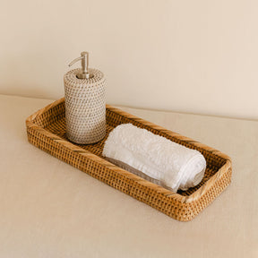 Rattan Long Rectangular Spa Tray/ Long Spa Tray