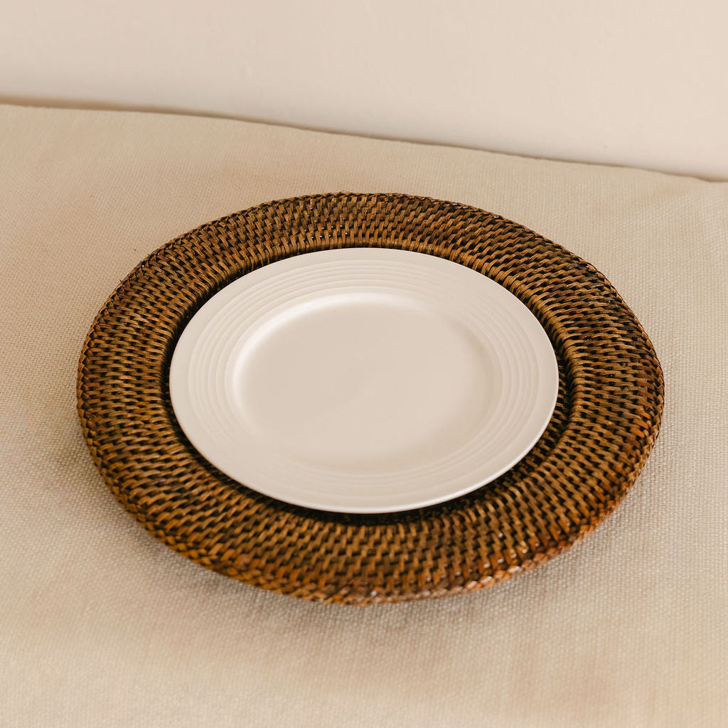 Handwoven Rattan Underplate Placemat – Dia 32 x H2.5 cm