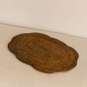 Rattan Oval Scallop Placemat / Rattan Oval Scallop Tablemat
