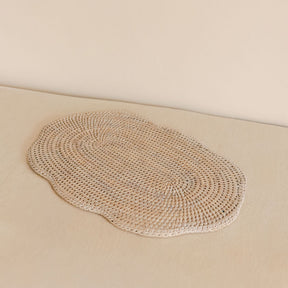 Rattan Oval Scallop Placemat / Rattan Oval Scallop Tablemat