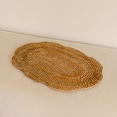 Rattan Oval Scallop Placemat / Rattan Oval Scallop Tablemat