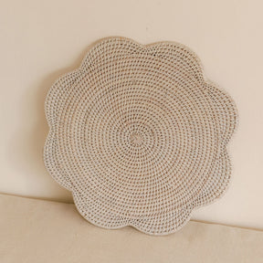 Rattan scallop round Placemat / Scallop round tablemat -Dia 36cm