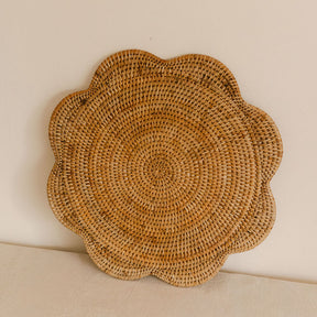 Extra Large Scallop Rattan Placemat – Dia 60 cm