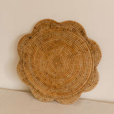 Rattan scallop round Placemat / Scallop round tablemat -Dia 36cm