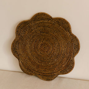 Rattan scallop round Placemat / Scallop round tablemat -Dia 36cm