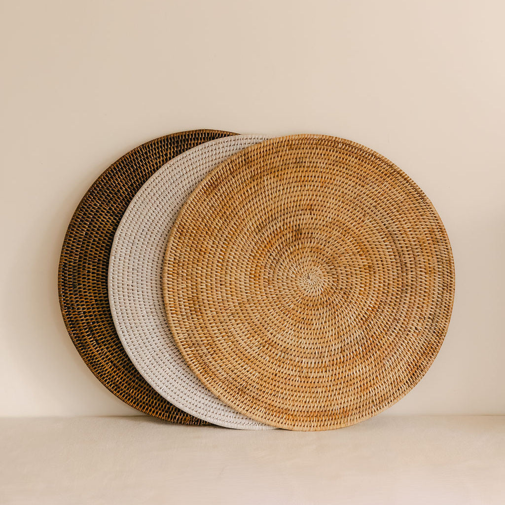 Extra Large Round Rattan Placemat – Dia 60 cm