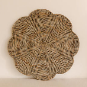Rattan scallop round Placemat / Scallop round tablemat -Dia 36cm