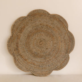 Rattan Large scallop round Placemat / Scallop round tablemat -Dia 42CM