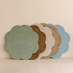Rattan Large scallop round Placemat / Scallop round tablemat -Dia 42CM