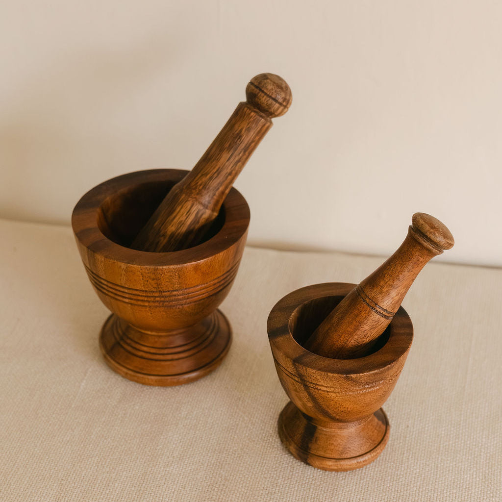 Kokko Wood Hand-Turned Mortar & Pestle