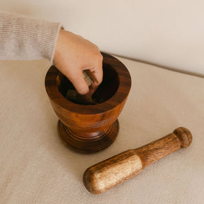 Kokko Wood Hand-Turned Mortar & Pestle