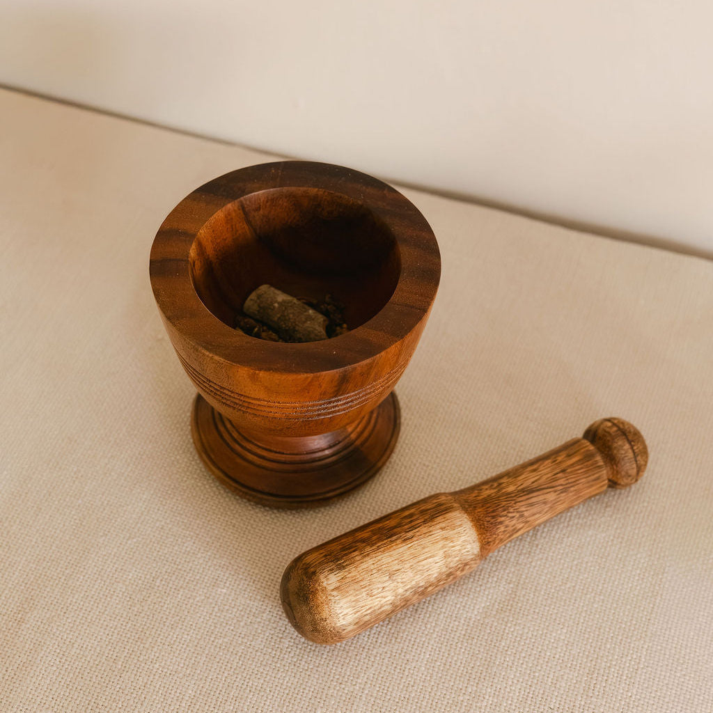 Kokko Wood Hand-Turned Mortar & Pestle