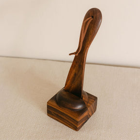 Handturned Wooden Shoe Horn with Stand- Lebbeck Wood