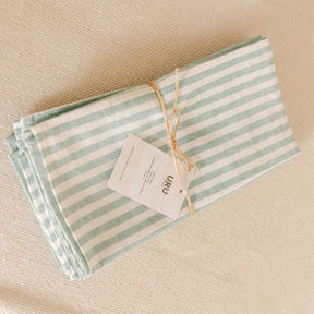 Handwoven & Hand-Dyed Half-Stripe Cotton Napkins (Set of 4)