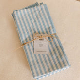 Handwoven & Hand-Dyed Half-Stripe Cotton Napkins (Set of 4)