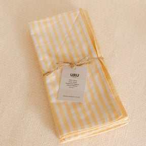 Handwoven & Hand-Dyed Half-Stripe Cotton Napkins (Set of 4)