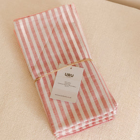 Handwoven & Hand-Dyed Half-Stripe Cotton Napkins (Set of 4)