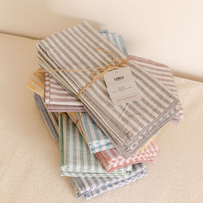 Handwoven & Hand-Dyed Half-Stripe Cotton Napkins (Set of 4)