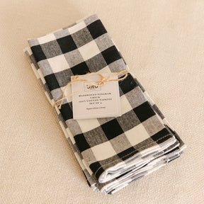 Handwoven 100% Pure Cotton Napkins – Gingham Check ( Set of Four)