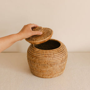 Rattan Coco storage box with Lid