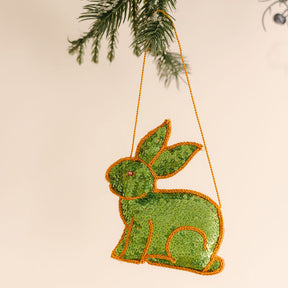 Mandalay Hand-Sequinned Rabbit - Xmas Hanging