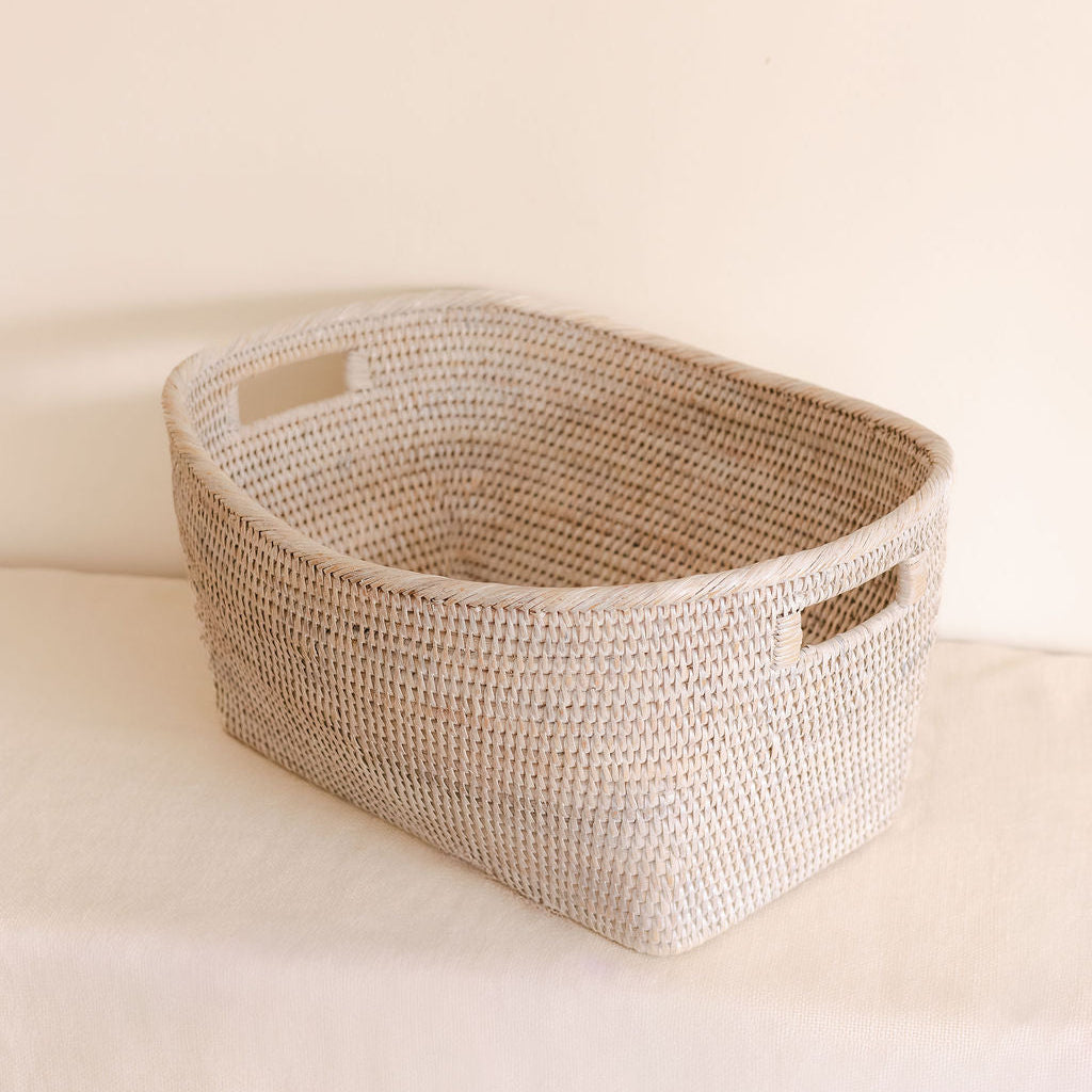 Rattan Large Family Blanket  Storage Basket
