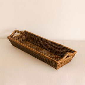 Rattan Long Tray with Arch Handles