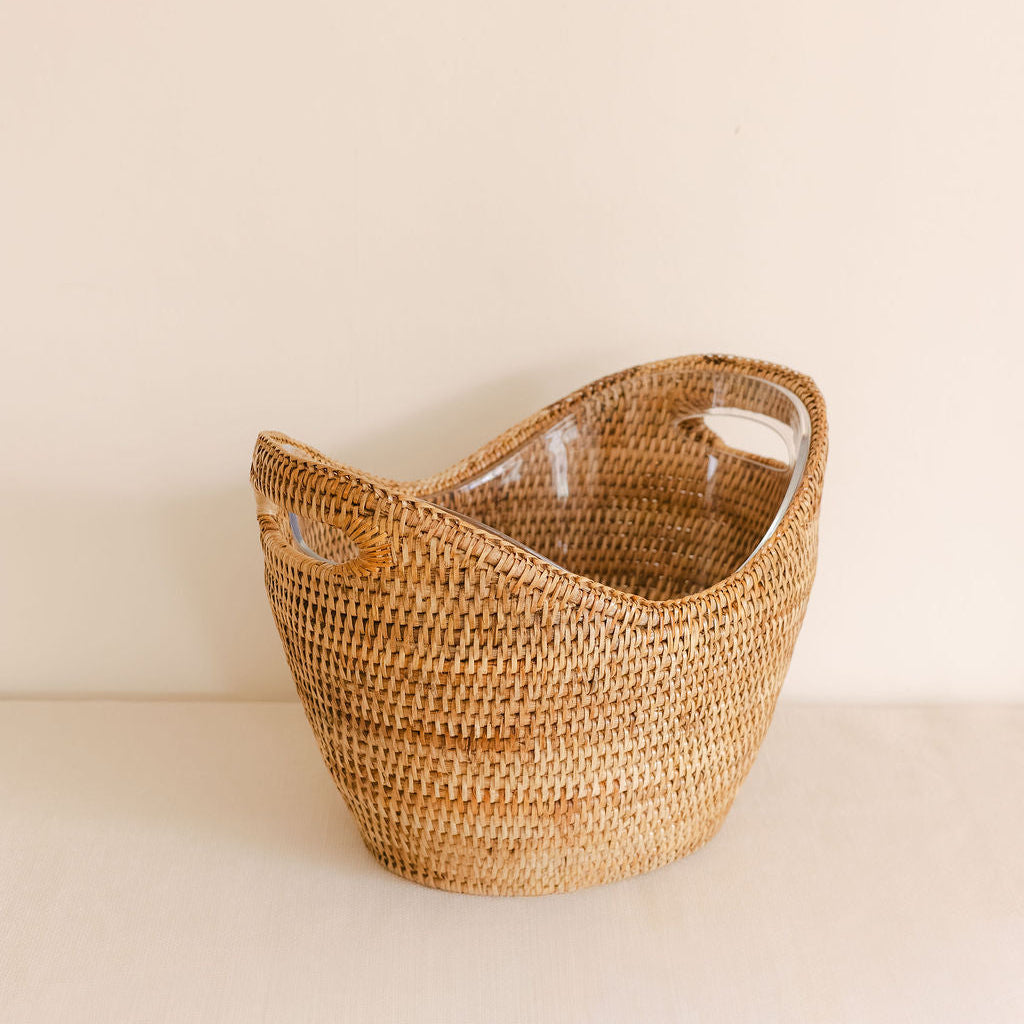 Rattan Champagne bucket Large ( with fiber glass insert)