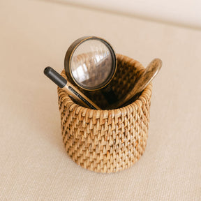 Rattan Brush  Holder/ Cutlery Holder/Pen Pot