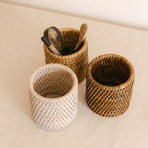 Rattan Brush  Holder/ Cutlery Holder/Pen Pot