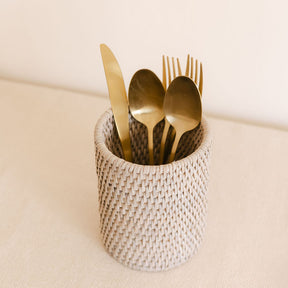 Rattan Brush  Holder/ Cutlery Holder/Pen Pot