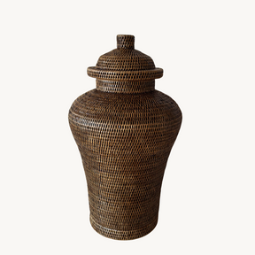 Large Ginger Rattan Vase