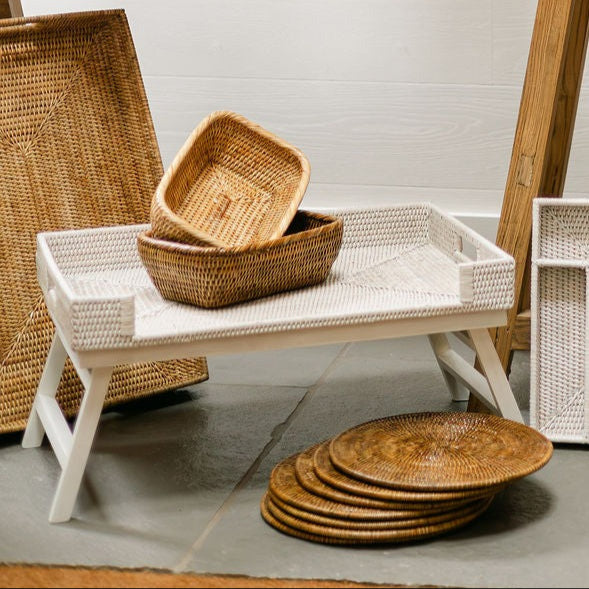 Rattan Foldable Breakfast Tray/Table