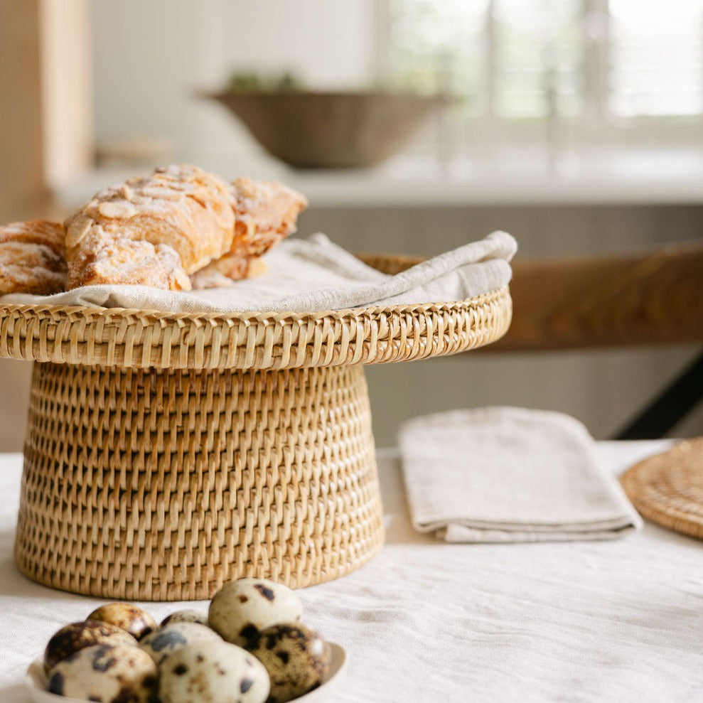 Rattan Round Cake Stand