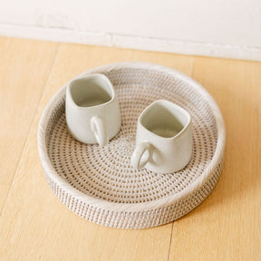 Rattan Small Round Tray