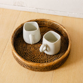 Rattan Small Round Tray