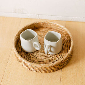 Rattan Small Round Tray