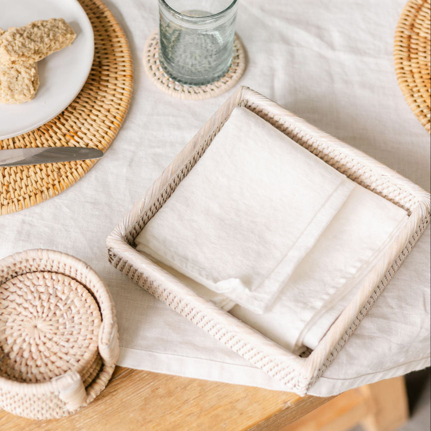 Rattan Small Square Tray