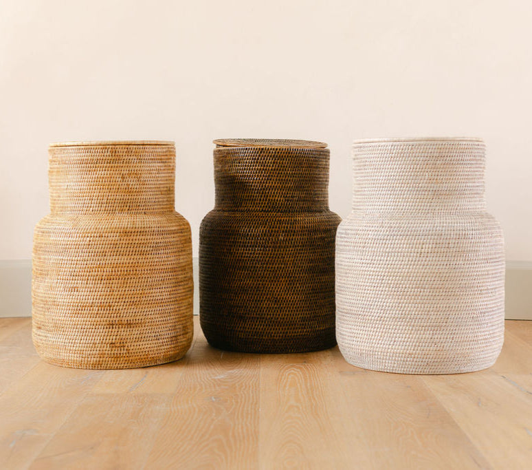 Rattan La Jarre Laundry Basket/ Laundry Hampe( High Neck)