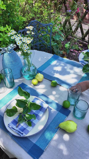 Handwoven Cotton Tablemat/Placemat – Sky Blue