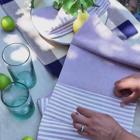 Handwoven Half-Stripe Cotton Napkins (Set of 4)