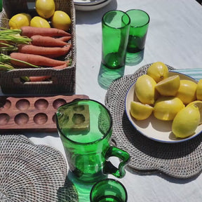 Recycled Hand-Blown Tall Tumbler Glass – Green