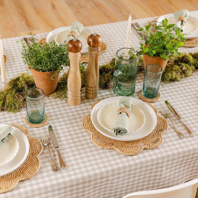 Rattan scallop round Placemat / Scallop round tablemat -Dia 36cm