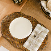 Rattan Oval Scallop Placemat / Rattan Oval Scallop Tablemat