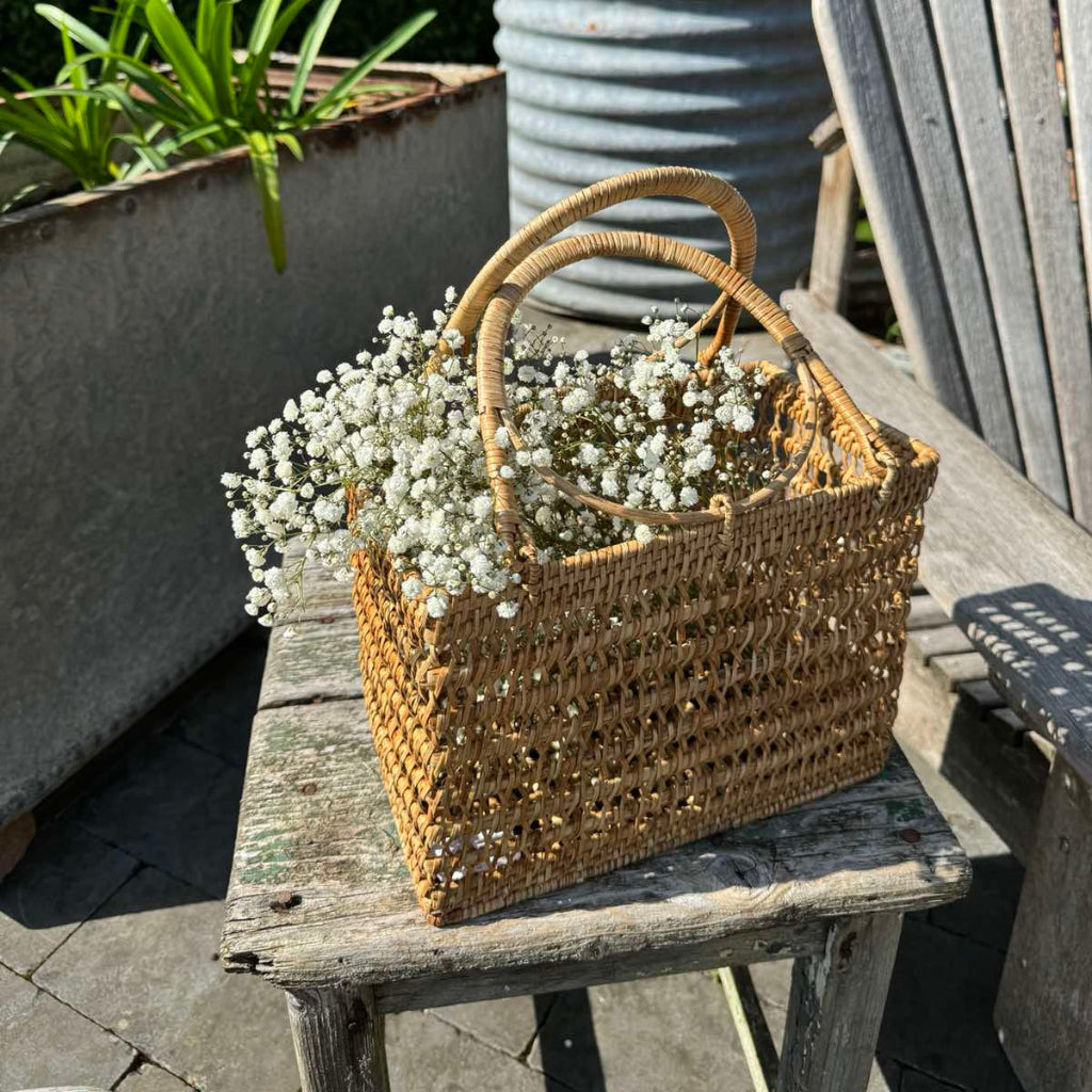Rattan Handheld Picnic Basket