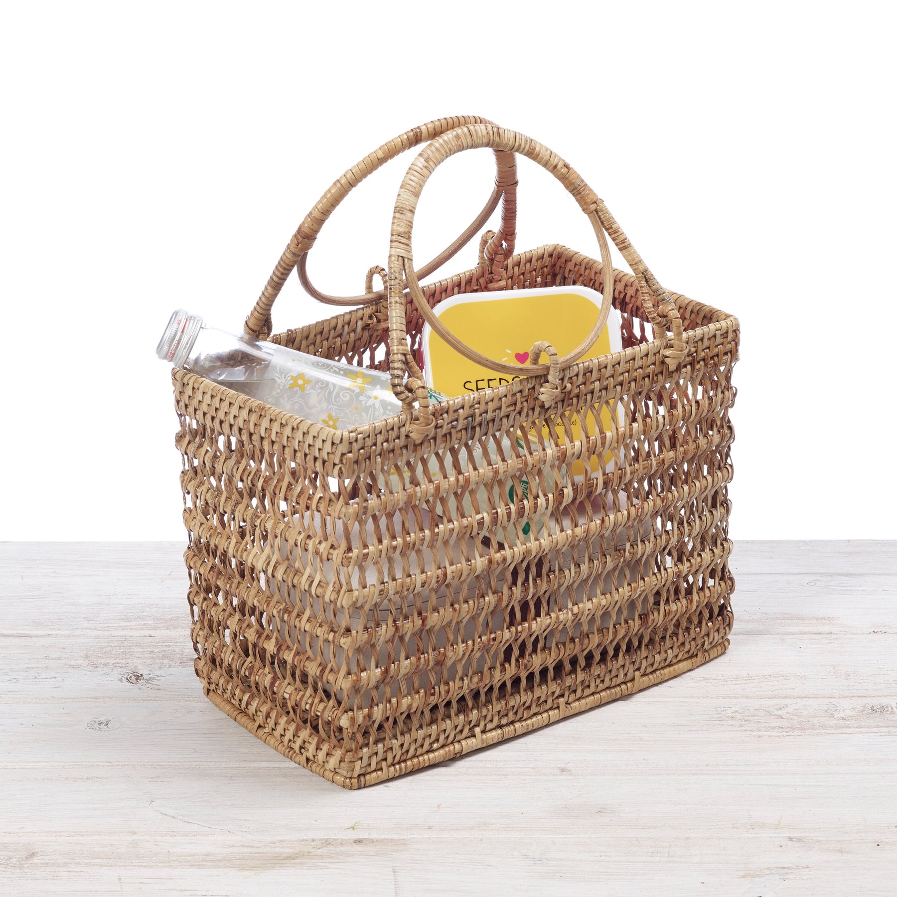 Rattan Handheld Picnic Basket