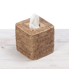 Rattan Square Tissue Box Cover